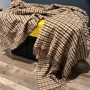 Ralph Lauren Brown and Cream Plaid Throw